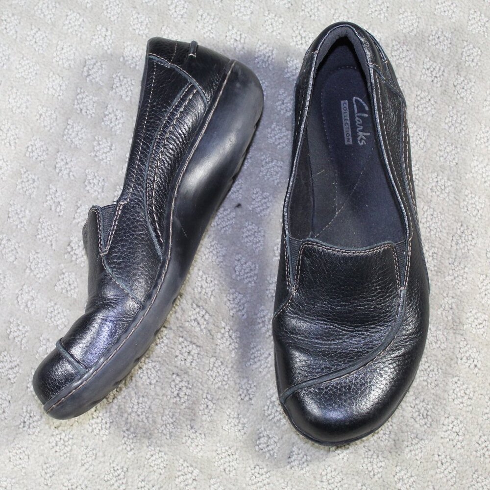 Clarks Women's Size 9 Black Leather Shoes